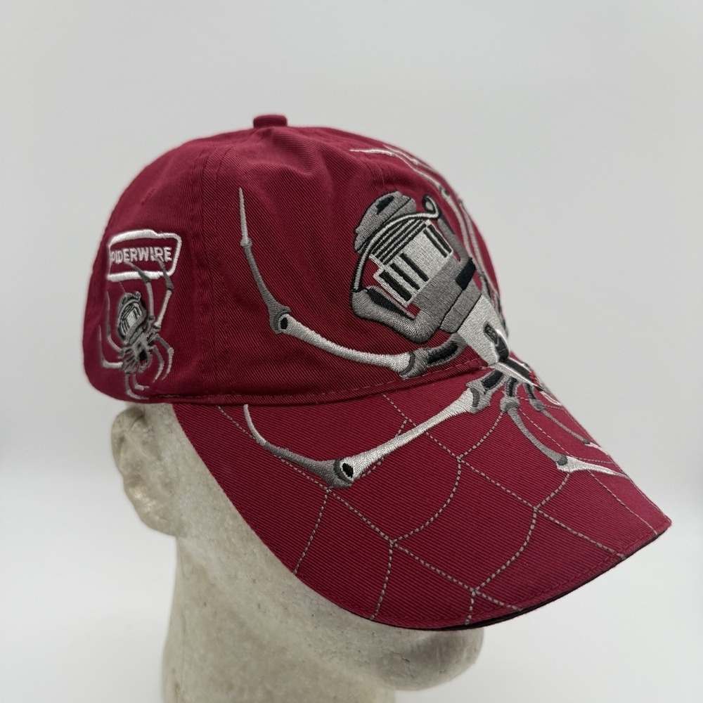 Spiderwire Fishing Hat 2006 Red Embroidered Spider Adjustable Strap Promo